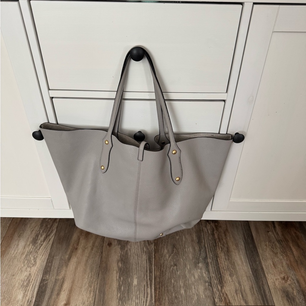 Annabel Ingall Leather Large Isabella Tote in light gray Leather Shoulder bag - Picture 4 of 10